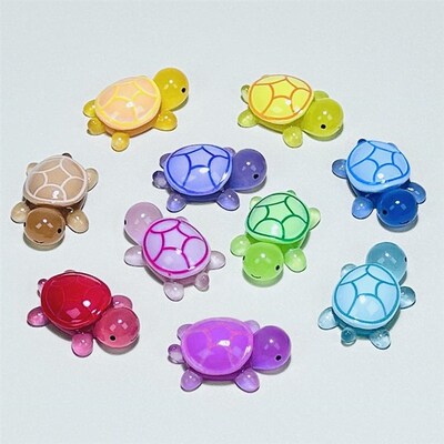 Glow-in-the-Dark Transparent Small Turtle Resin Craft Access