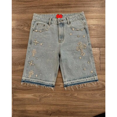 2025 classic rend simple rhinestone splicing straight leg ca