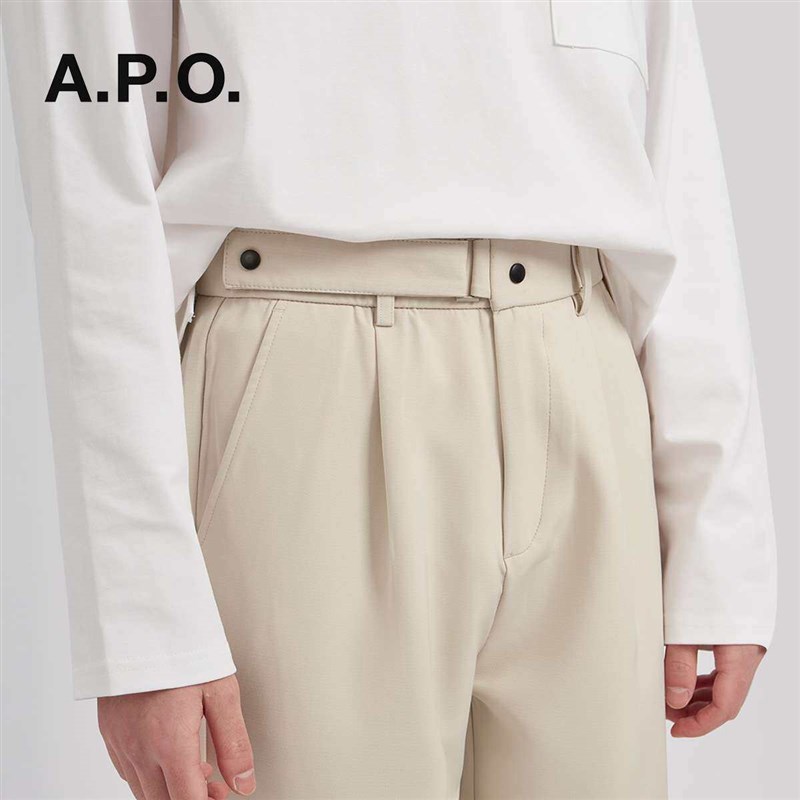 APO Mens  Suit Straight Loose Pants Summer Mens Joker Cas