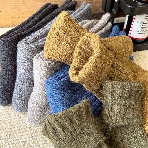 Autumn Winter Warmer Mens Socks Wool Cashmere Thermal Long