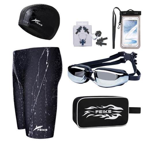Men Swimming Shorts Swim Equipment Goggles Cap Trunks 泳裤衣