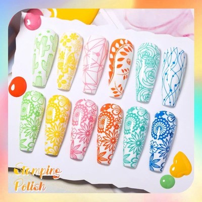 10ml Stamping Nail Polish Set Gold Silver Black White Color