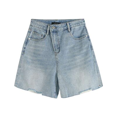 Mulan basic style, raw edge denim shorts, womens thirteen l