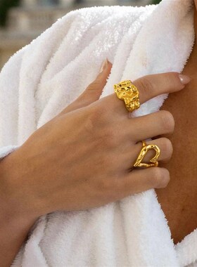 Uworld 18K Gold PVD Plated 316L Stainless Steel Rings Finger