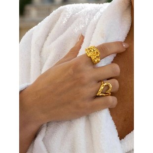 Uworld 18K Gold PVD Plated 316L Stainless Steel Rings Finger