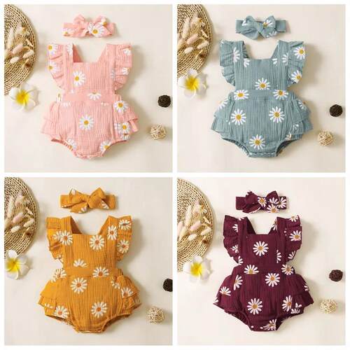Baby+Girl+Romper+Clothes+Ruffle+Sleeveless+Newborn