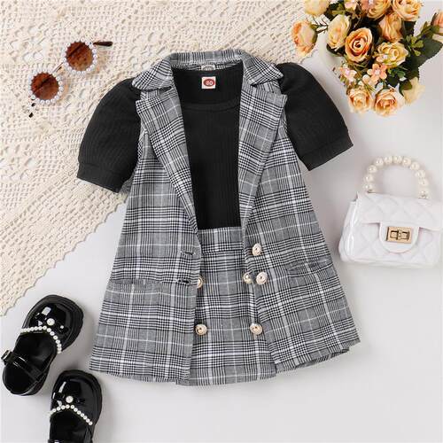 Kids Girls Spring Summer Clothing Set Baby Short Sleeve Crew