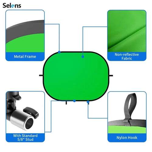 Selens Collapsible Portable Reflector Blue And Green Screen
