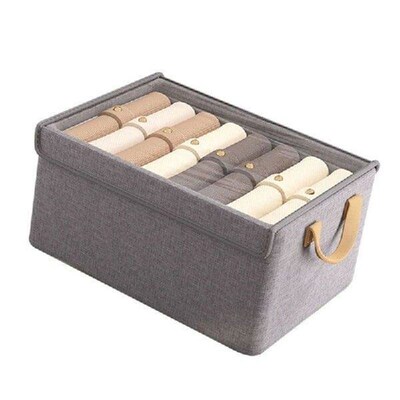 Foldable Clothes Storage Box with Lid Space Saving Wardrobe