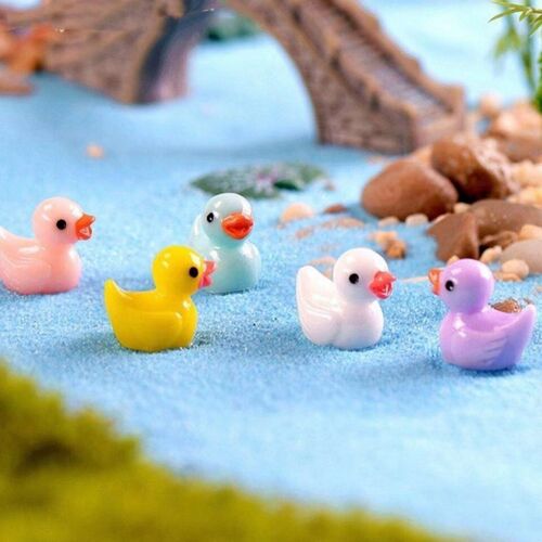50PCS Cute Mini Resin Yellow Duck Ornament Miniature Figures