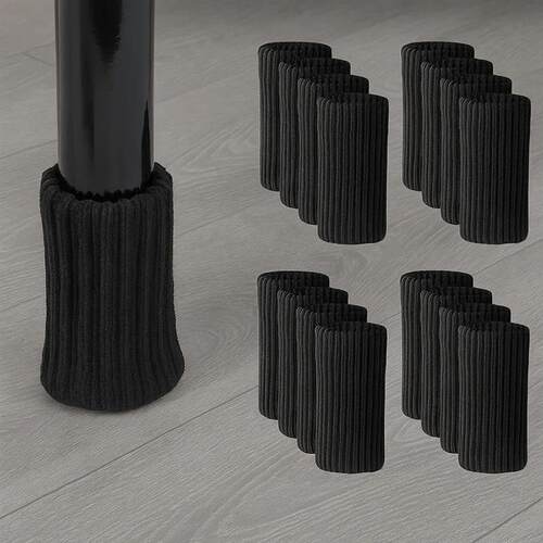 24Pcs Silent Knitted Furniture Legs Sock Anti-Slip Felt Base