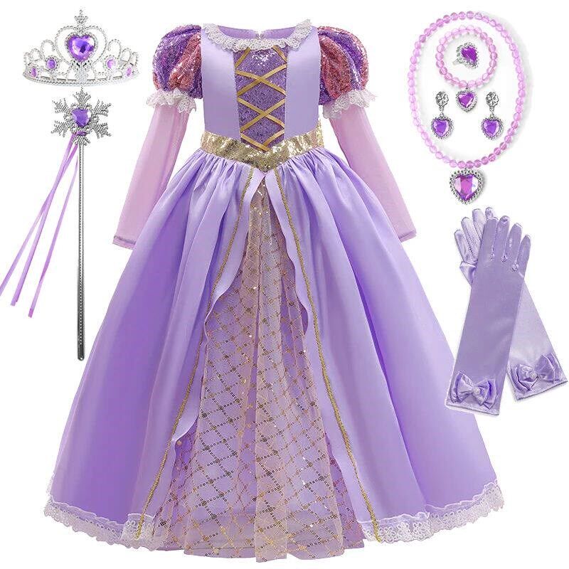 Kids Luxury Rapunzel Dress for Princess Girl Tangled Cosplay图片