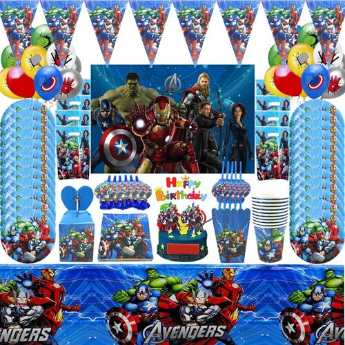 Superhero Avengers Theme Kids Birthday Plates Cups Napkins D