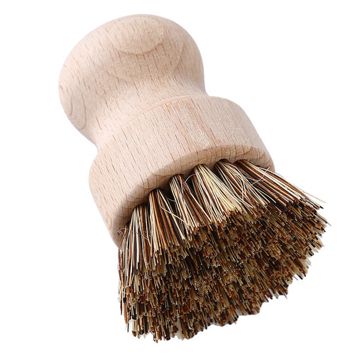 Kitchen Creative Bamboo Handle Cleaning Brush Scourer Pan
