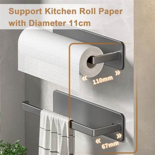 Paper Towel Holder Self Adhesive Toilet Roll Paper Holder No