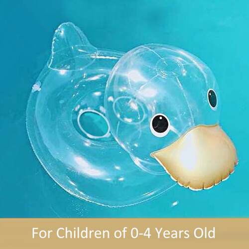 Cute Transparent Duck Baby Swimming Ring Inflatable Baby Bat
