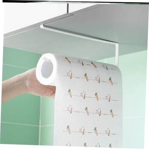 Nonperforated kitchen paper towel rack under cabinet hanger