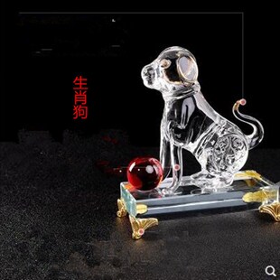 生肖水晶十二生肖桌面摆件装 饰属鼠牛虎兔龙蛇马羊猴鸡狗猪者
