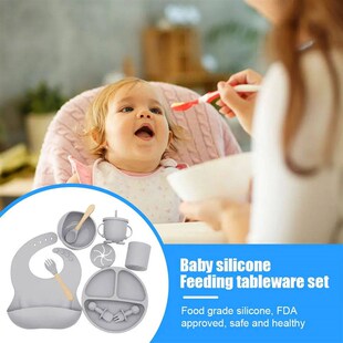 Baby Soft Silicone Tableware Set Baby Feeding Dishes Plate S