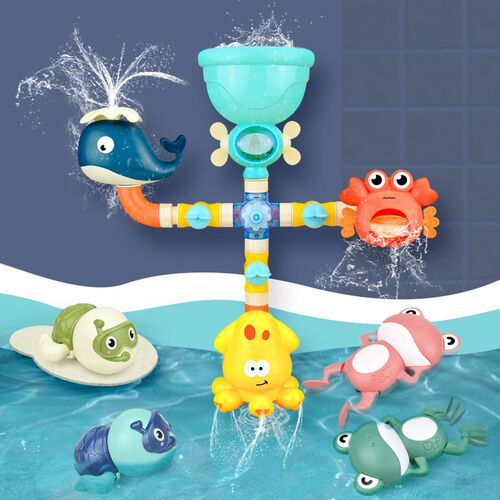 Bath Toys Baby Water Game Faucet Shower Rubber Duck Waterwhe