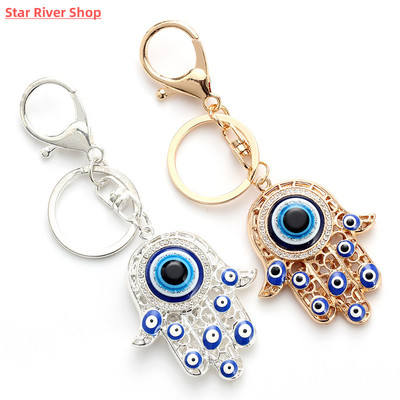 Turkish Evil Eye Keychain Palms Shape Lucky Charm Amulet Pro
