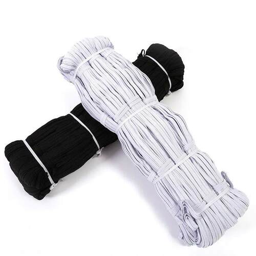 White/Black Flat Elastic Bands Elastic Rubber Band Cloth Gar