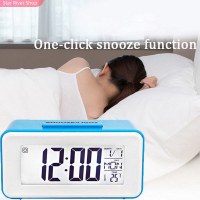 Home Desk Digital Clock Sound Control Backlight 12/24 H Snoo