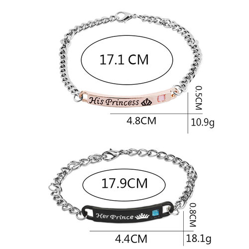 Fashion Simple Crown Her PrinceHis Princess Couple All-match