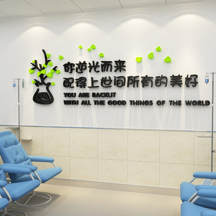 护士站工作台导值班室医院文化墙面贴纸科室办公背景墙装饰3d立体
