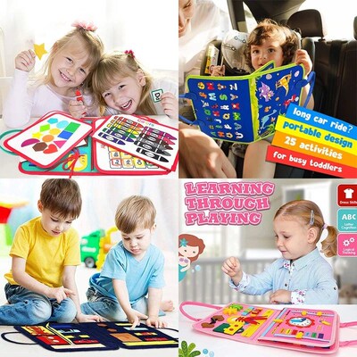 Busy Board Montessori Toys for Toddler Sensory Board for Lea