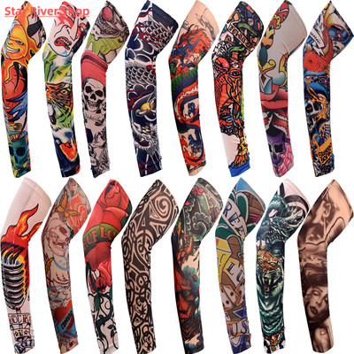1PCS Outdoor Tattoo Gothic Skeleton Clown Sunscreen Sleeve F