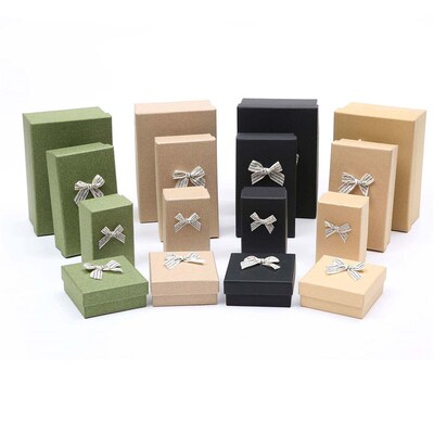Color gift box rectangular birthday gift box retro kraft pap