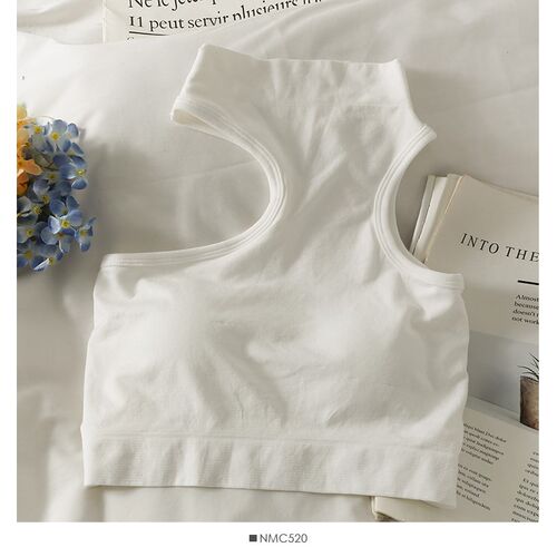 Tops for woman knitted sexy crop  off shoulder halter tanke