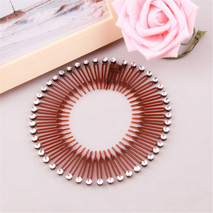 Women Diamond Teeth Stch Comb Circle Full Plastic Flexible