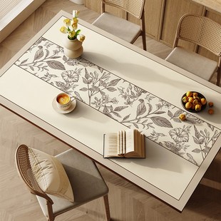 侘寂风餐桌垫桌布免洗防烫隔热垫防水防油pvc茶几台布长方形定制