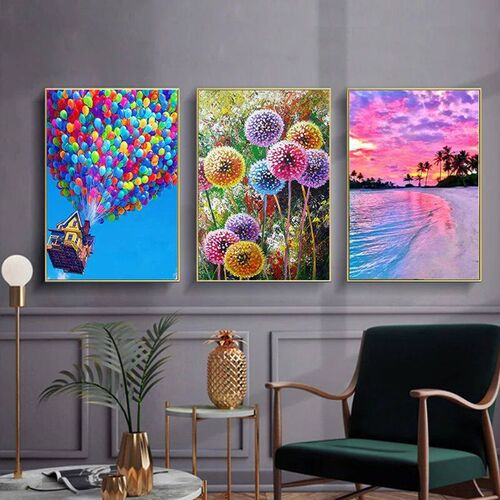 Diamond Painting Sunset Sea Full Diamond Embroidery Beach La