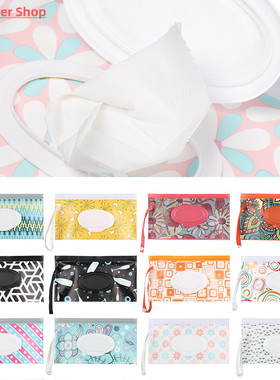1PC Wet Wipes Bag Portable Flip Cover Snap-Strap Cosmetic Po