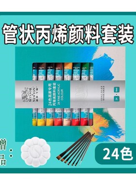 windsor newton24色acrylic colour paint set亚克力丙烯颜料套装
