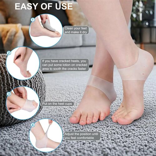 Gel Heel Protector for Heel Pan Relef Plantar Fascts Dry Cra