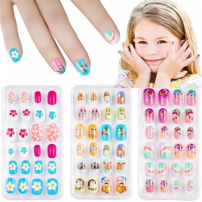 Children Press on Nails*24Pcs Fake Nails Tips for Kids Acry