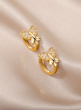 Stainless Steel Earrings For Women Geometric Butterfly Twist