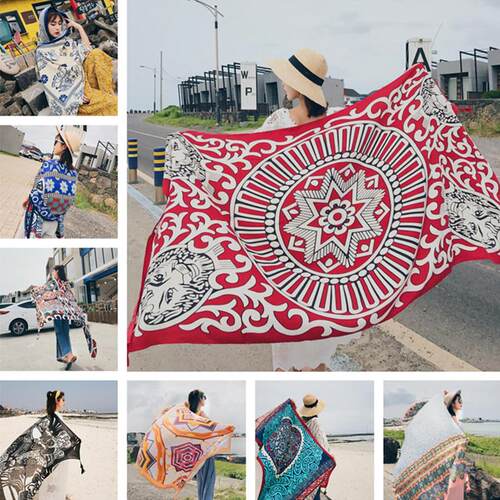 2018 New 90x180cm Twill cotton Pareo Beach Cover-Ups Women L