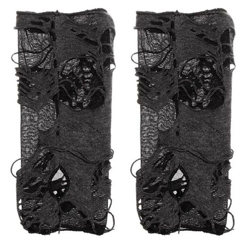 Halloween Broken Slit Gloves Black Ripped Holes Cosplay Glov