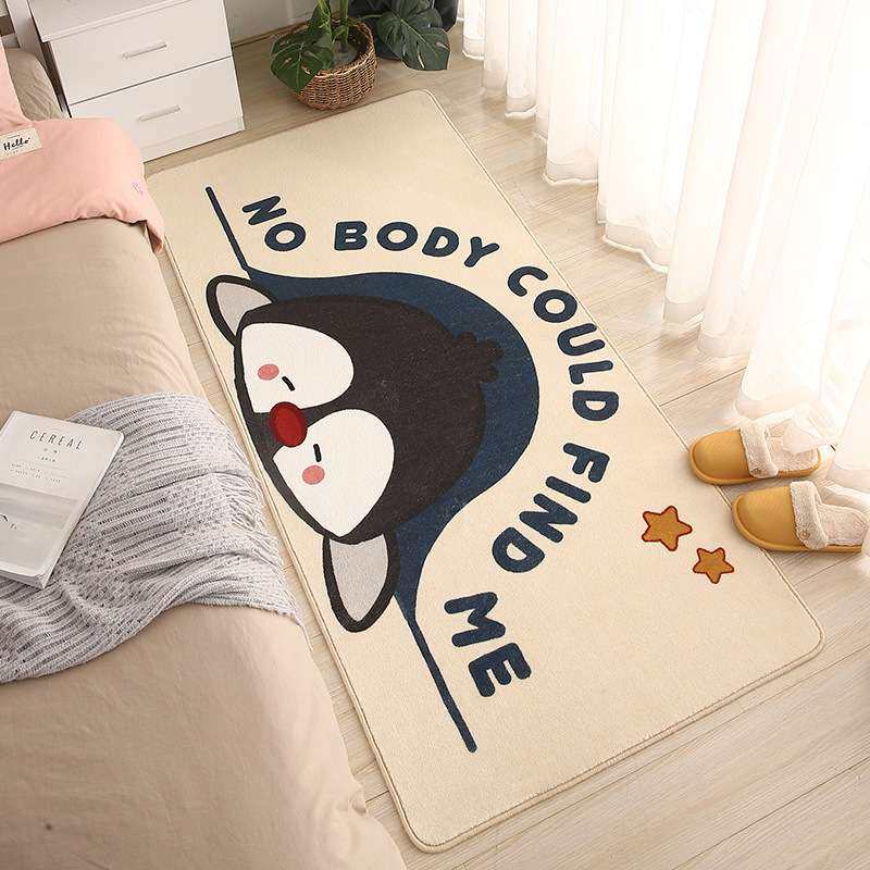 企鹅恋人少女床边羊绒地毯卧室地垫可睡可坐长方条可机洗床边垫子,3C数码配件,其它配件,淘宝优惠券,粉丝福利购,淘宝优惠卷