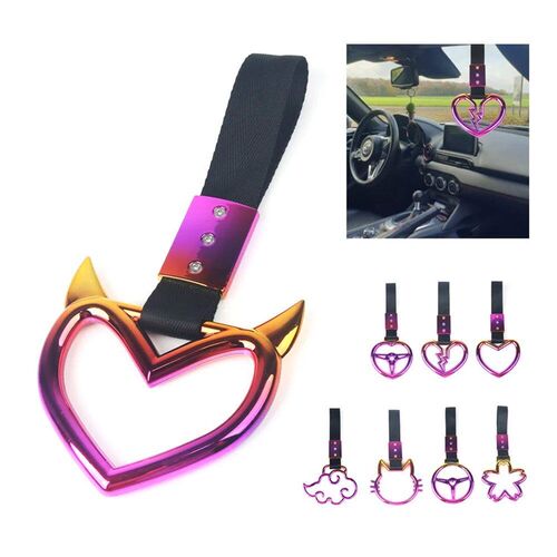 Colorful Car Tow Strap Tsurikawa Ring Heart JDM Train Bus Ha