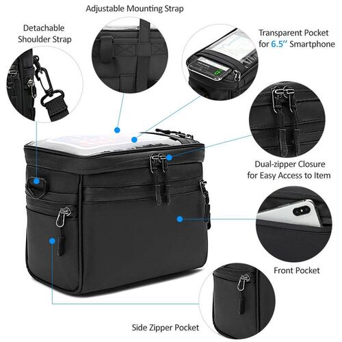 Bicycle Handlebar Bag Cycling Bike Front Tube Bag Bike Panni