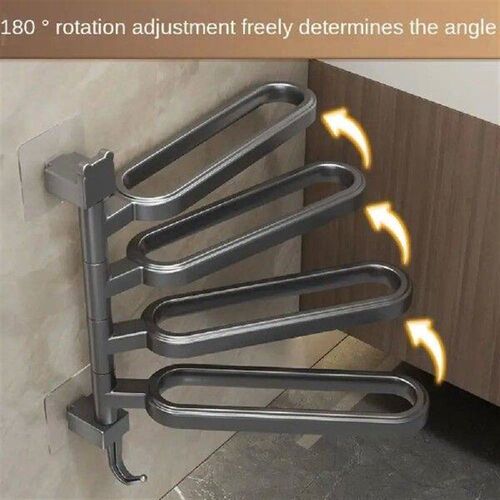Plastics Rotating Multi-rod Towel Rack Wall Mounted