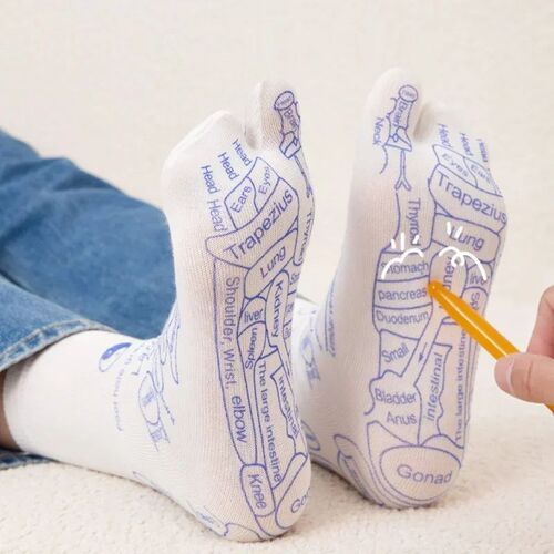Massage Relieve Tired Feet Socks Acupressure Foot Massager R