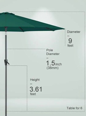 Patio Market Outdoor Table Umbrella with Push Button Tilt an