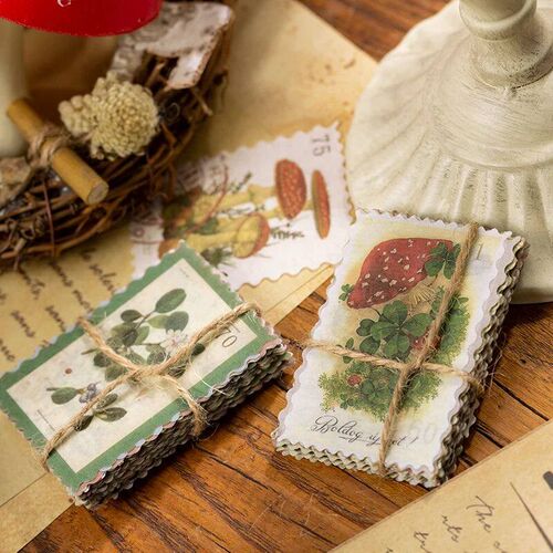 60Pcs Vintage Stamp ers Pack Washi Set For Diary Scrapbook J